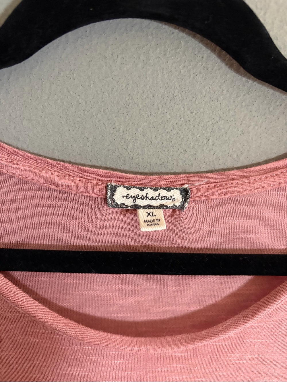 Eyeshadow Top Blush Pink Lace Trim XL Linen Blend Blouse Romantic Boho Coquette - Picture 8 of 13
